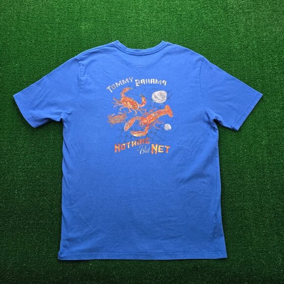 Tommy Bahama Relax Tshirt Mens Large Blue Nothing But Net Short Sleeve Fishing - Picture 1 of 7
